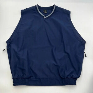 Nike Golf Pullover Sleeveless Vest Mens L Navy‎ Blue Zip Pocket Outdoors